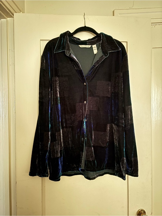 French Laundry Jackets & Blazers - French Laundry Black Velvet Blazer with Iridescent Blue-Green Sheen